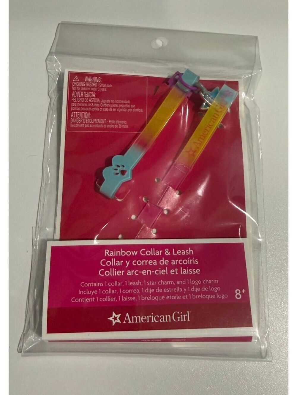 American Girl Rainbow Collar and Leash
